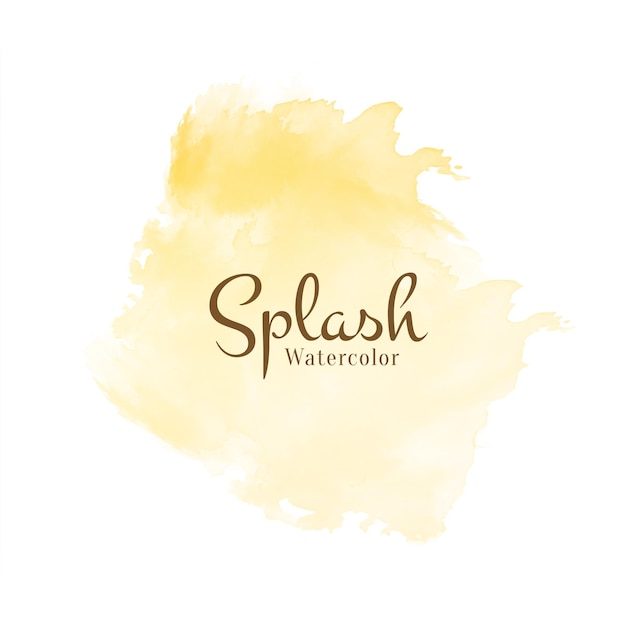Abstract soft yellow watercolor splash design background vector