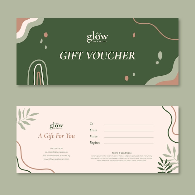 Abstract spa gift voucher template