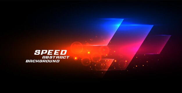 Abstract speed background with glowing lights