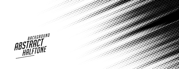 Abstract speed lines style halftone banner design