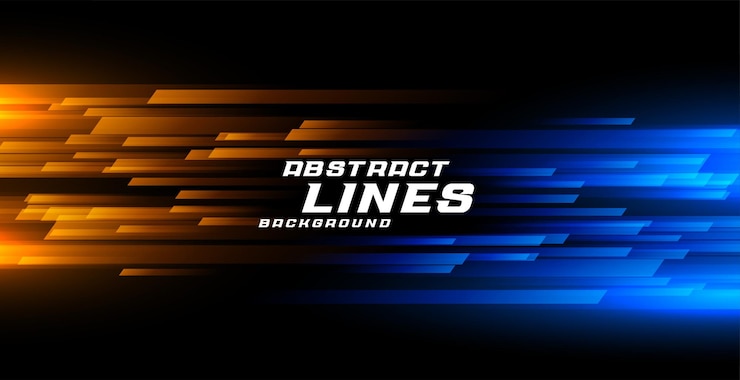 Free Vector abstract speed motion lines in orange and blue colors