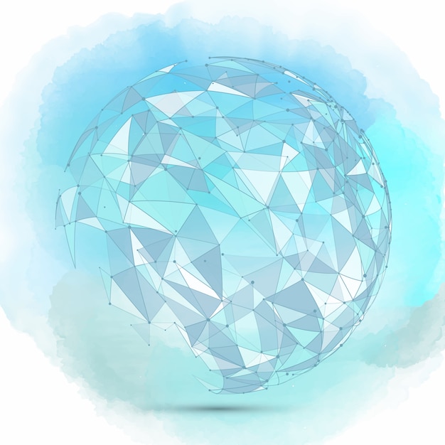 Free vector abstract sphere background on a watercolour texture