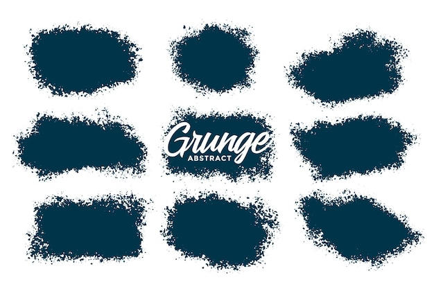 Free vector abstract splatter grunge textures set