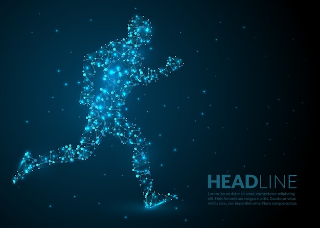 Бесплатное векторное изображение running man научной иллюстрации