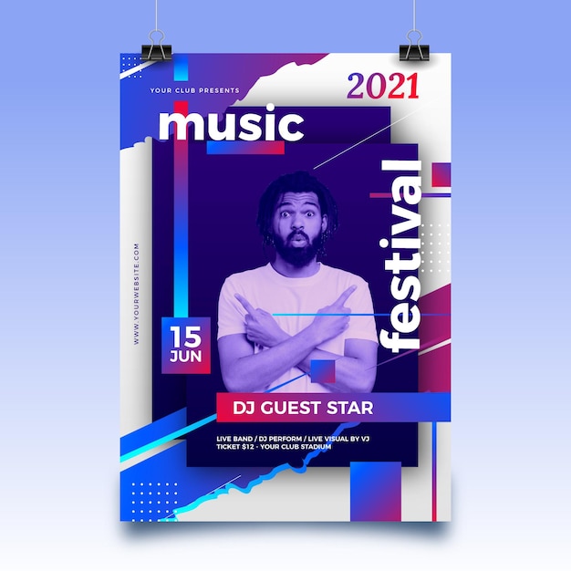 abstract sporting event poster for 2021 with photo