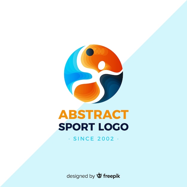 Vettore gratuito modello astratto logotipo sportivo