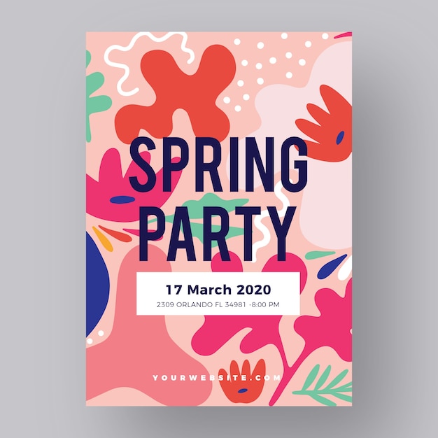 추상 봄 파티 포스터 템플릿