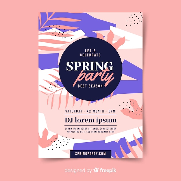 Abstract spring party poster