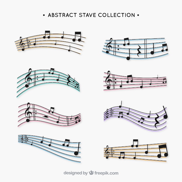 Free vector abstract stave collection