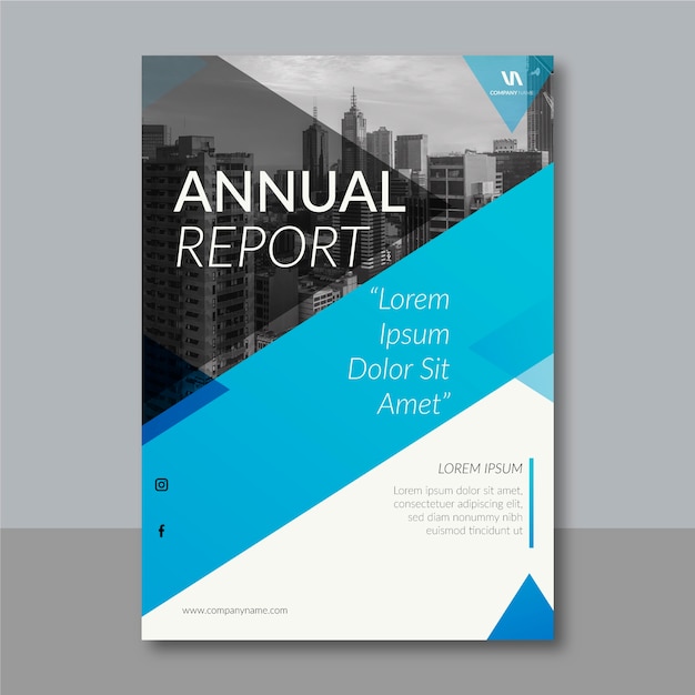 Free vector abstract style annual report template