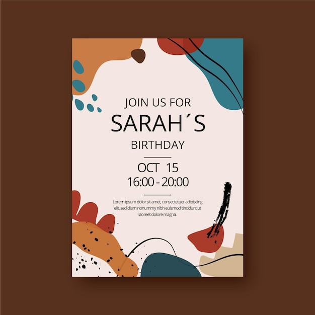 Abstract style birthday invitation