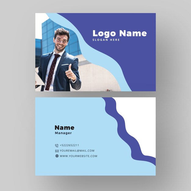 Abstract style business card with man photo