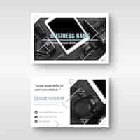 Free vector abstract style business card with photo