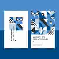 Free vector abstract style classic blue business card