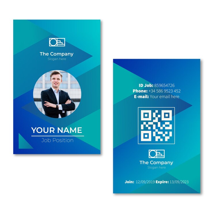 Free Vector abstract style id cards template with photo