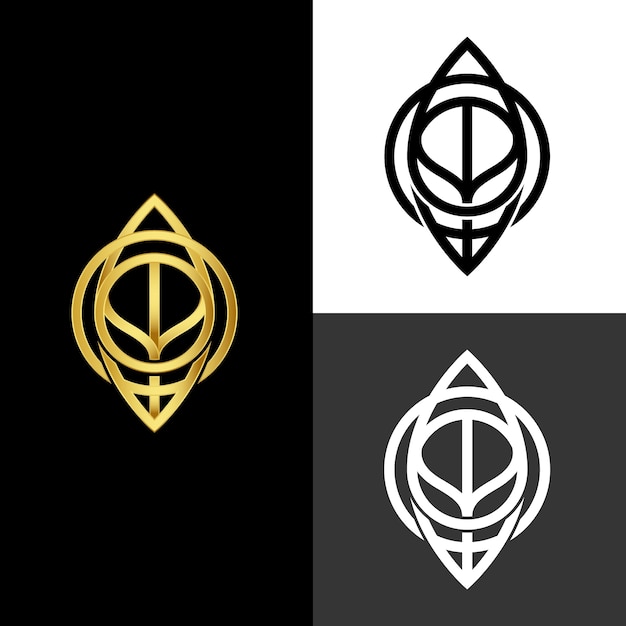 2つのバージョンのロゴの抽象的なスタイル