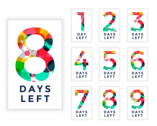 Free vector abstract style number of days left template