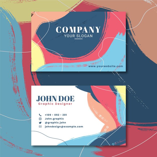 Abstract style painted business card