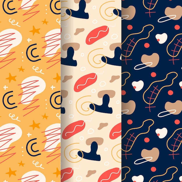 Free vector abstract style pattern collection