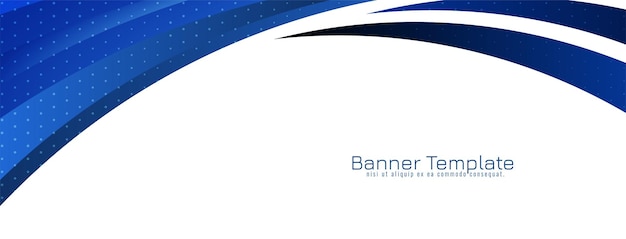 Abstract stylish blue wavy design banner template vector