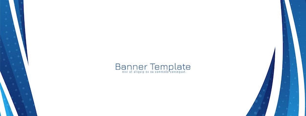 Abstract stylish blue wavy design banner template vector