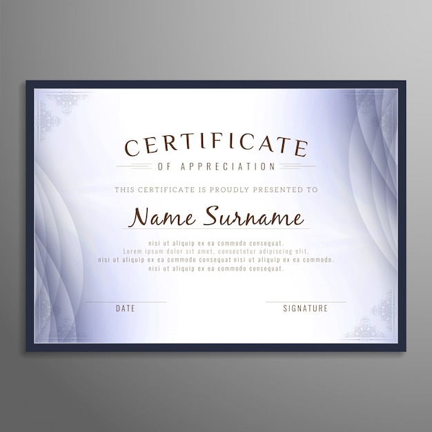 Free vector abstract stylish certificate design