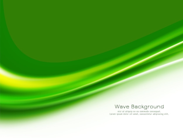 Abstract stylish green color wave design background