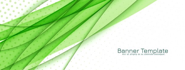 Abstract stylish green wave banner design 