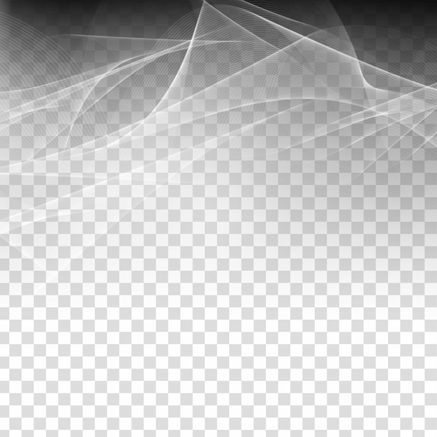 Free vector abstract stylish grey wave transparent background