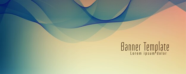 Abstract stylish wave banner design vector