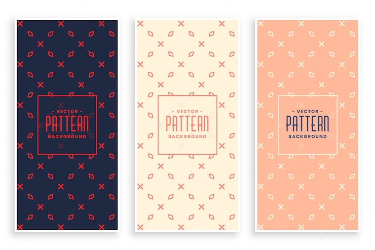 Free Vector abstract subtle pattern banners set