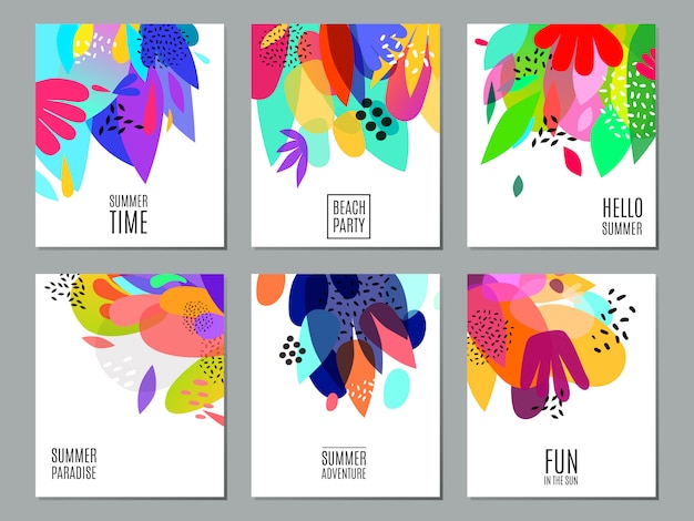 Abstract summer advertisement banners collection poster