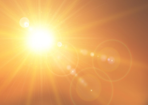 Абстрактный летний фон с дизайном горячего солнца