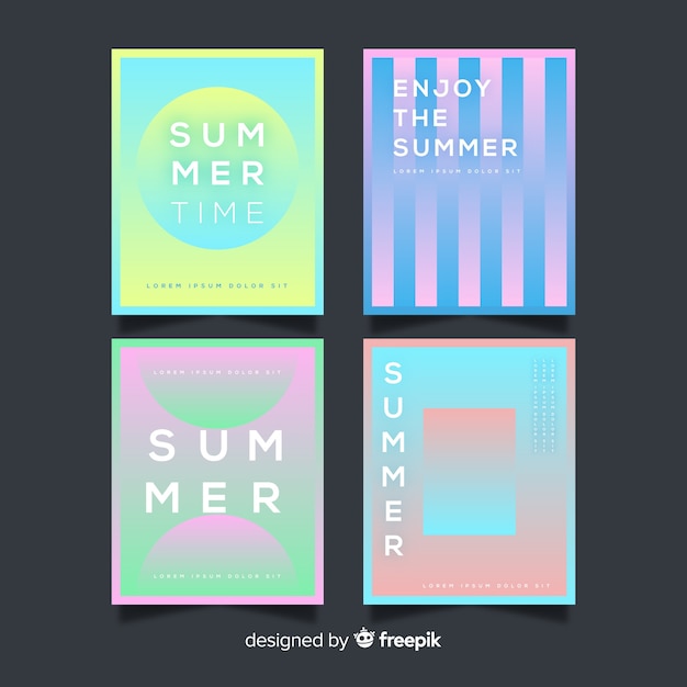 Free vector abstract summer cover collection