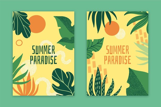 Коллекция абстрактных летних райских карт