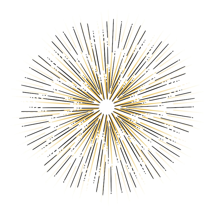 Free Vector abstract sunburst shapes sunshine line on white background