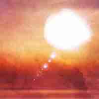 無料ベクター 水彩効果を持つ抽象日没の背景
