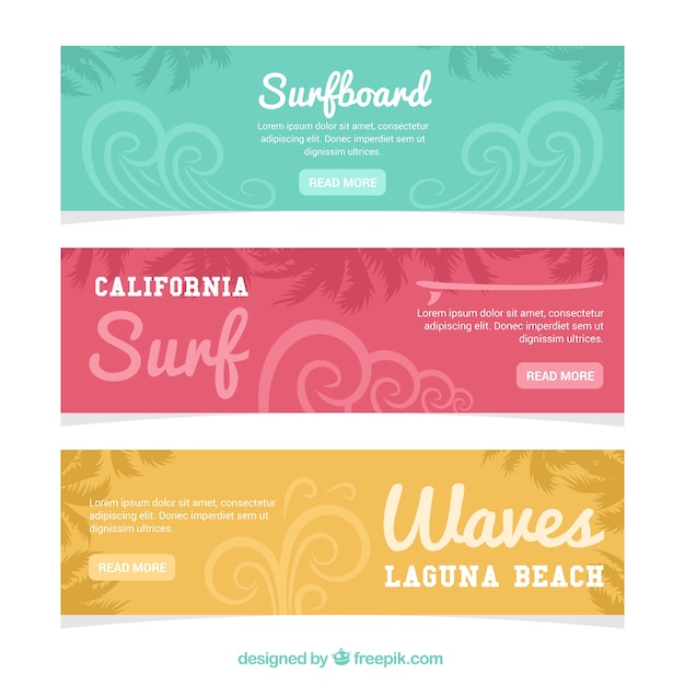 Free vector abstract surf banners