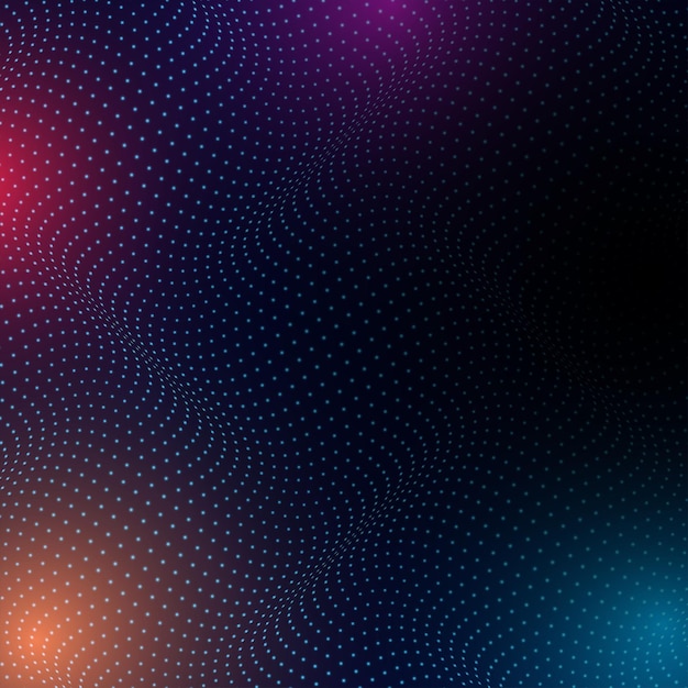 Abstract techno background with flowing digital particles