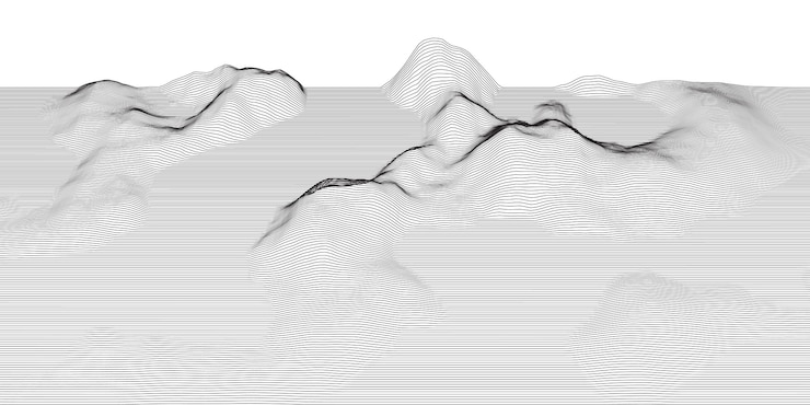Free Vector abstract techno landscape with wireframe 1504