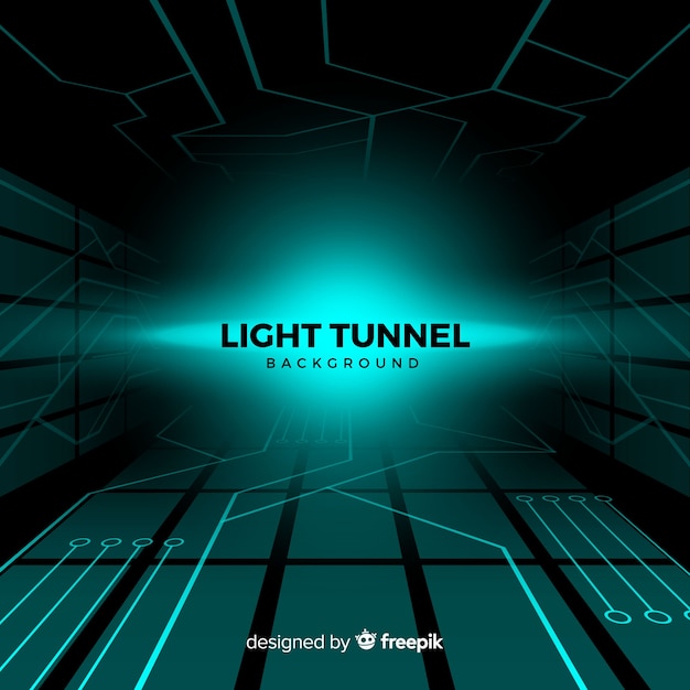 Бесплатное векторное изображение Абстрактный технологический свет туннеля фон