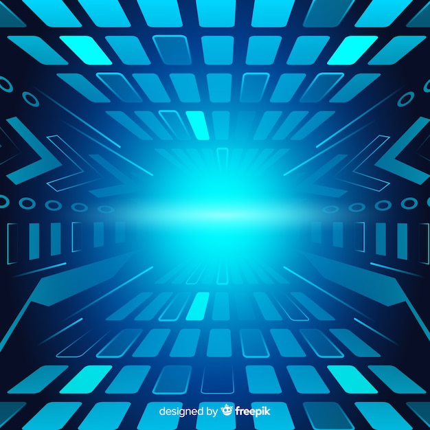 Abstract technological light tunnel background