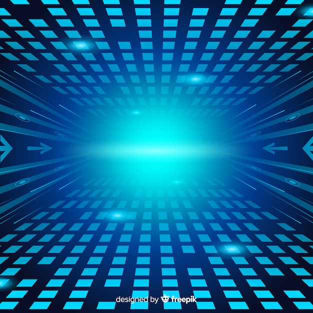 Free vector abstract technological light tunnel background