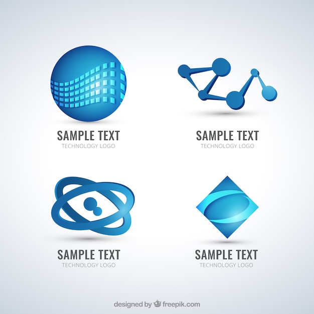 Бесплатное векторное изображение Аннотация технологический логотипы