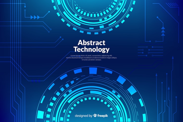 Free Vector abstract technology background in hud style
