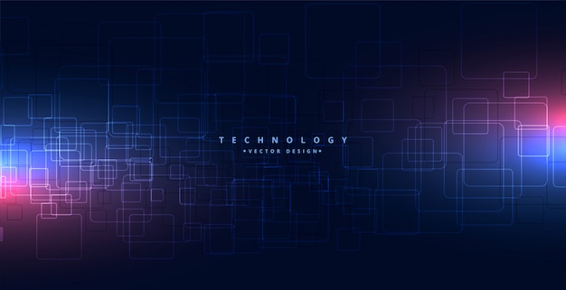 Free vector abstract technology background with glowing lights