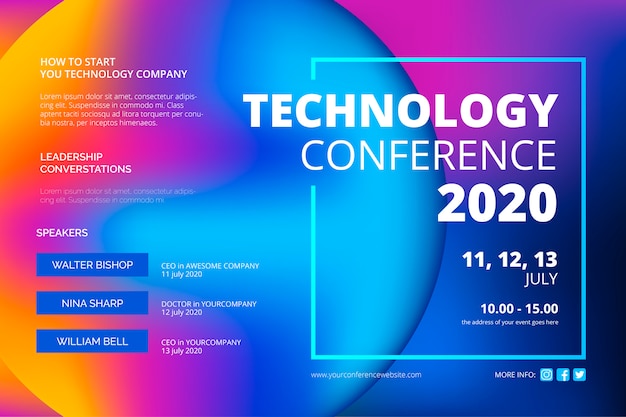Abstract technology conference template