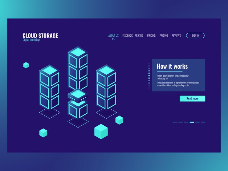 Free Vector abstract technology element, big data storage and processing, server room