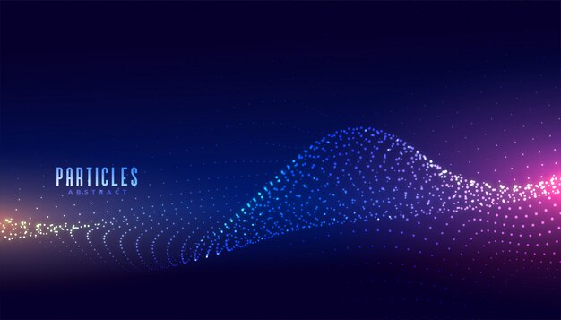 Abstract technology glowing wave particles background