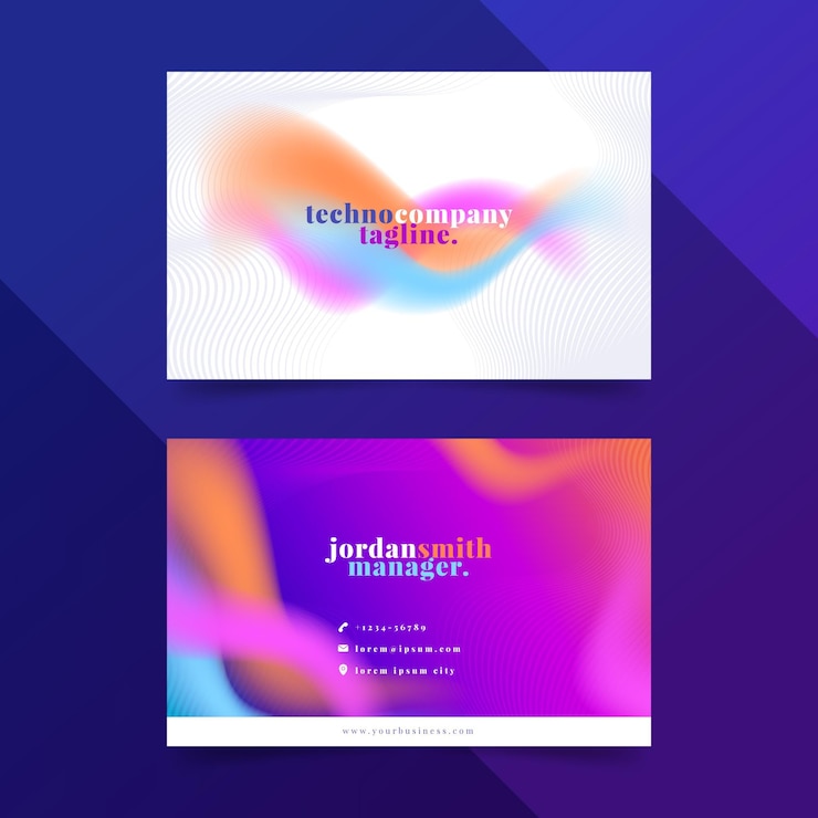 Free Vector abstract technology horizontal business card